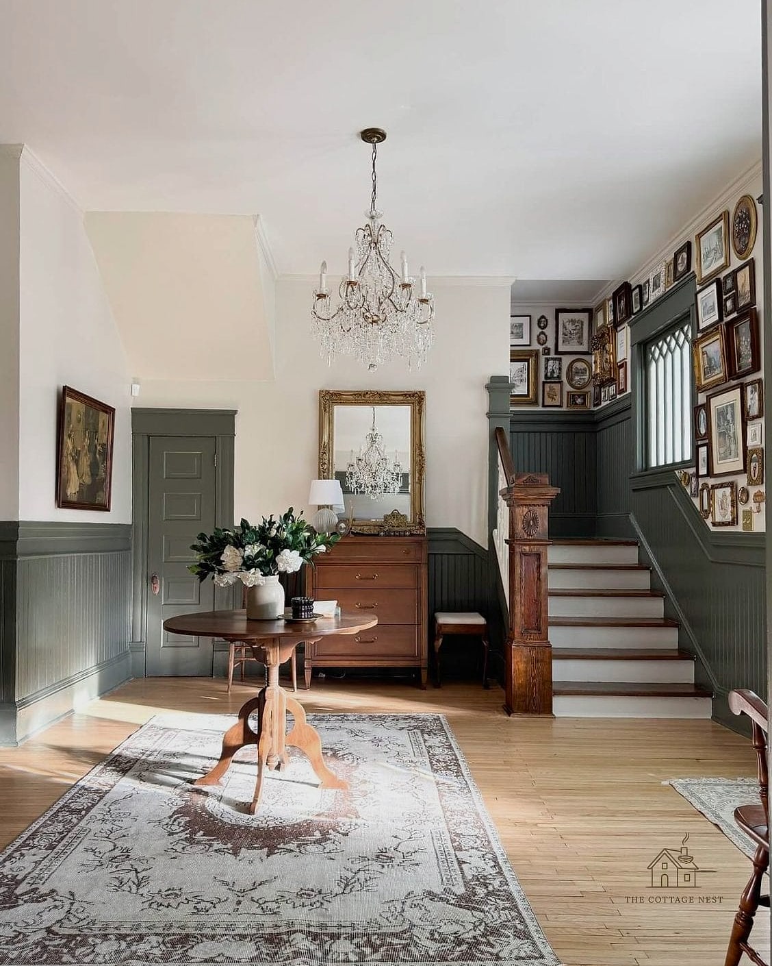 45 Stunning Small Entryway Ideas You'll Absolutely Love 12 A Gallery Wall Above the Bench