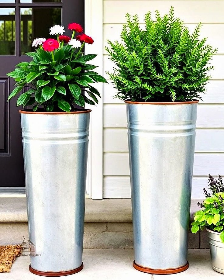 Galvanized Metal Tubs on Risers