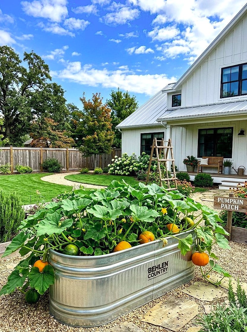 50 Clever Vegetable Garden Ideas for Every Style 7 Galvanized Stock Tank Planters