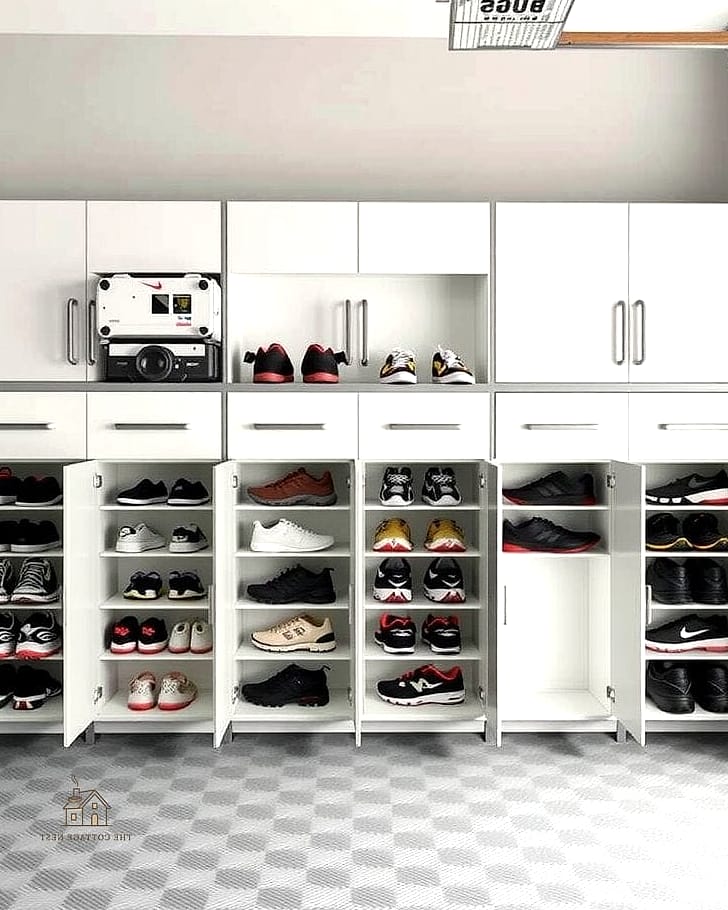 35 Chic Shoe Storage Ideas For Small Garages for a Beautiful Home 30 Garage Cabinet With Shoe Drawer Insert