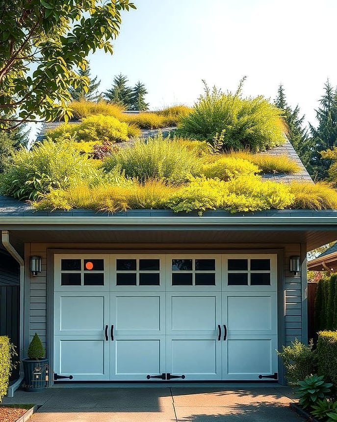 35 Stunning Detached Garage Ideas You'll Absolutely Love 15 Garage with Green Roof