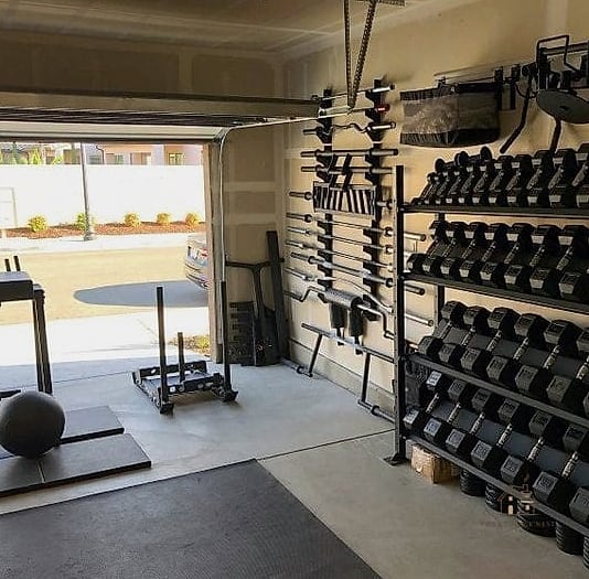 50 Beautiful Garage Gym Ideas to Transform Your Space 37 Garage Gym Bar Cart Repurposed for Supplements