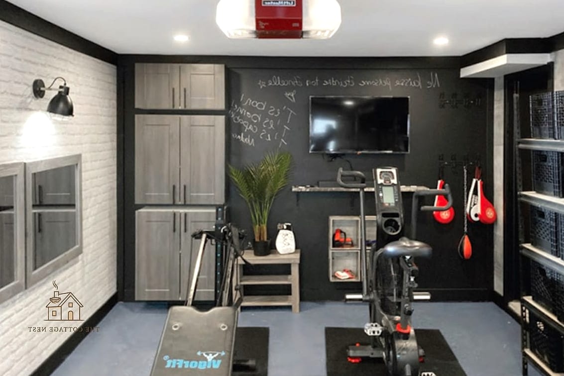 50 Beautiful Garage Gym Ideas to Transform Your Space 50 Garage Gym Entry Bench