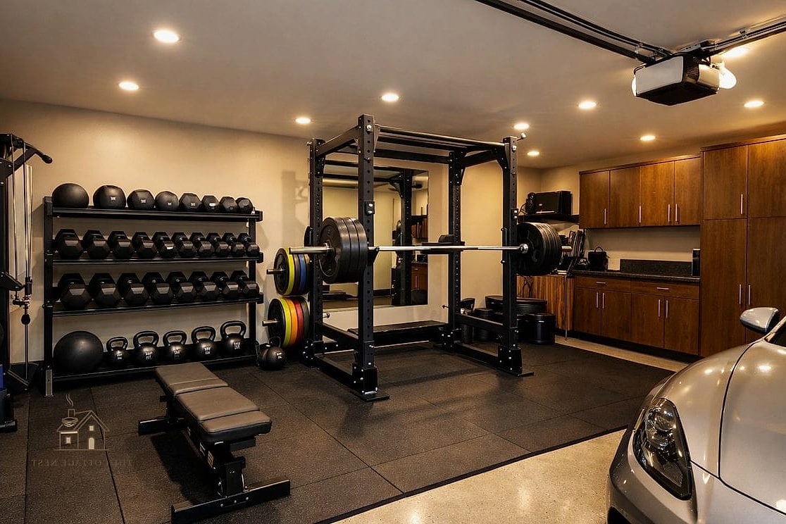35 Stunning Home Gym Ideas Small Garage You'll Absolutely Love 36 Garage Gym with Built-In Fan and Heater Combo