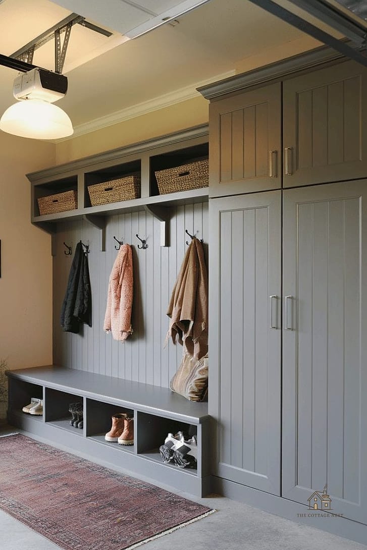45 Stunning Garage Organization Ideas You'll Absolutely Love 45 Garage Mudroom Bench Combo