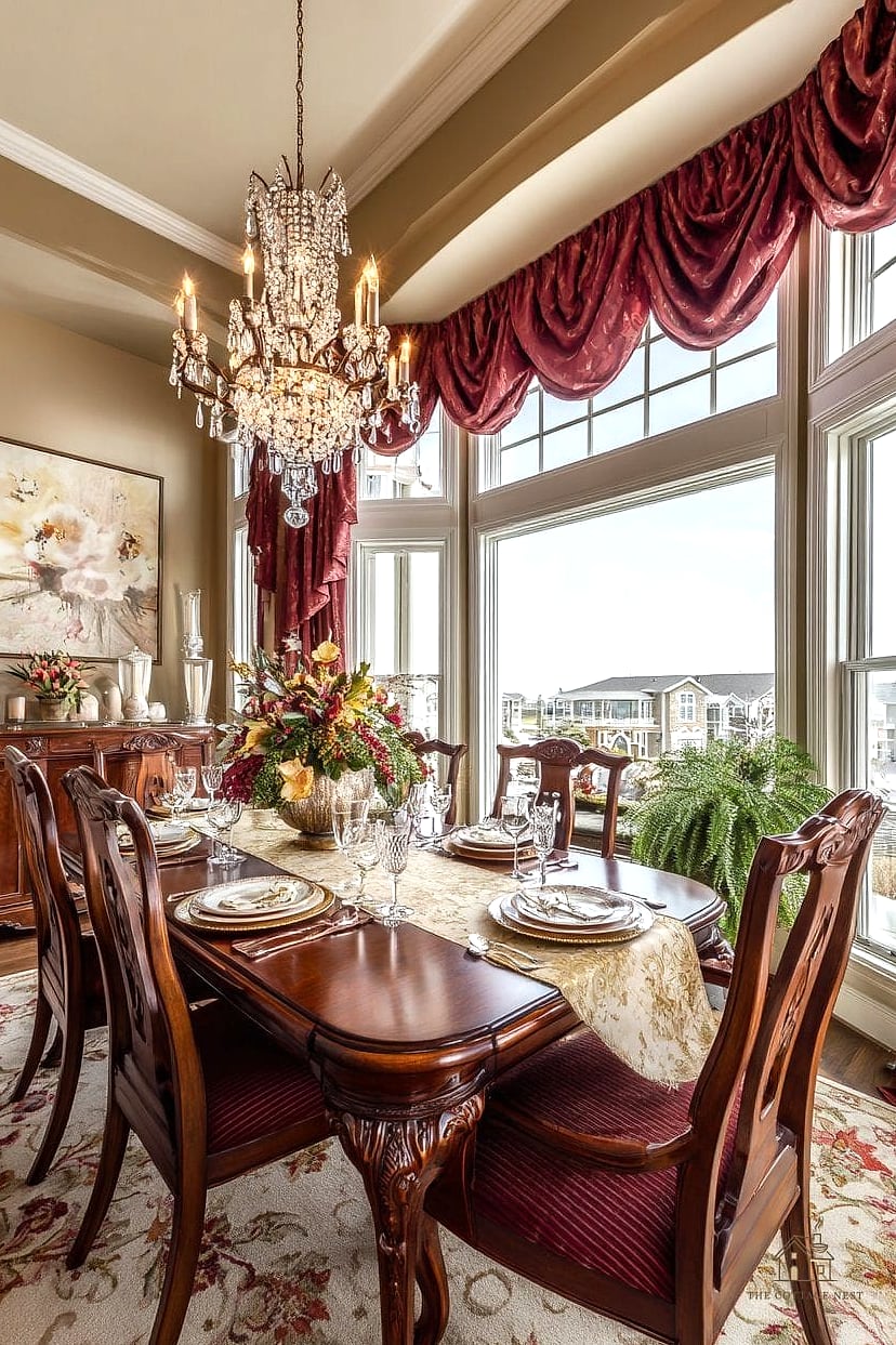 45 Brilliant Dining Room Table Centerpiece Ideas to Copy Right Now 32 A Garland Down the Center of the Table