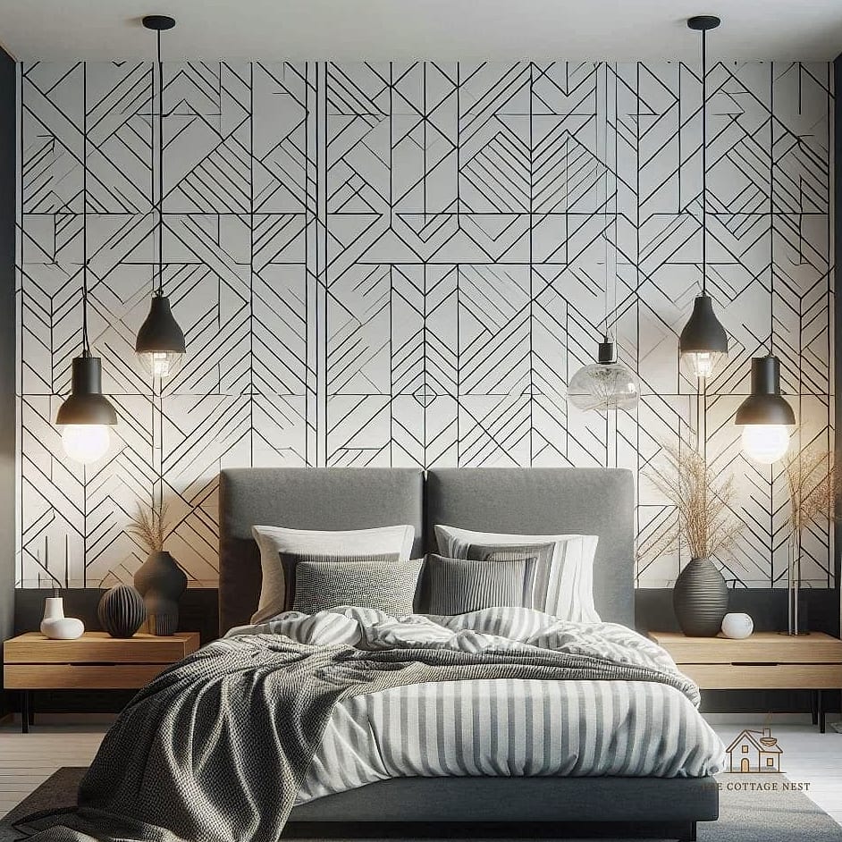 25 Stunning Bedroom Wallpaper Ideas You'll Absolutely Love 5 Geometric Pattern Wallpaper