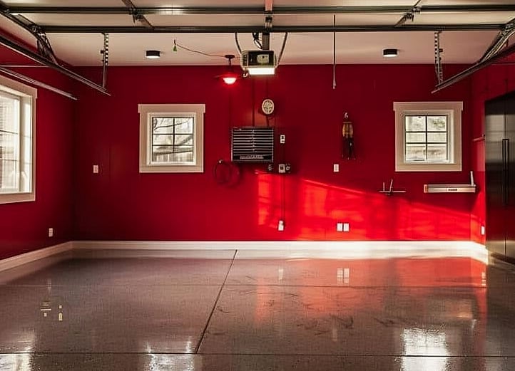 45 Chic Garage Painting Ideas for a Beautiful Home 39 Glossy Red Garage Door Trim