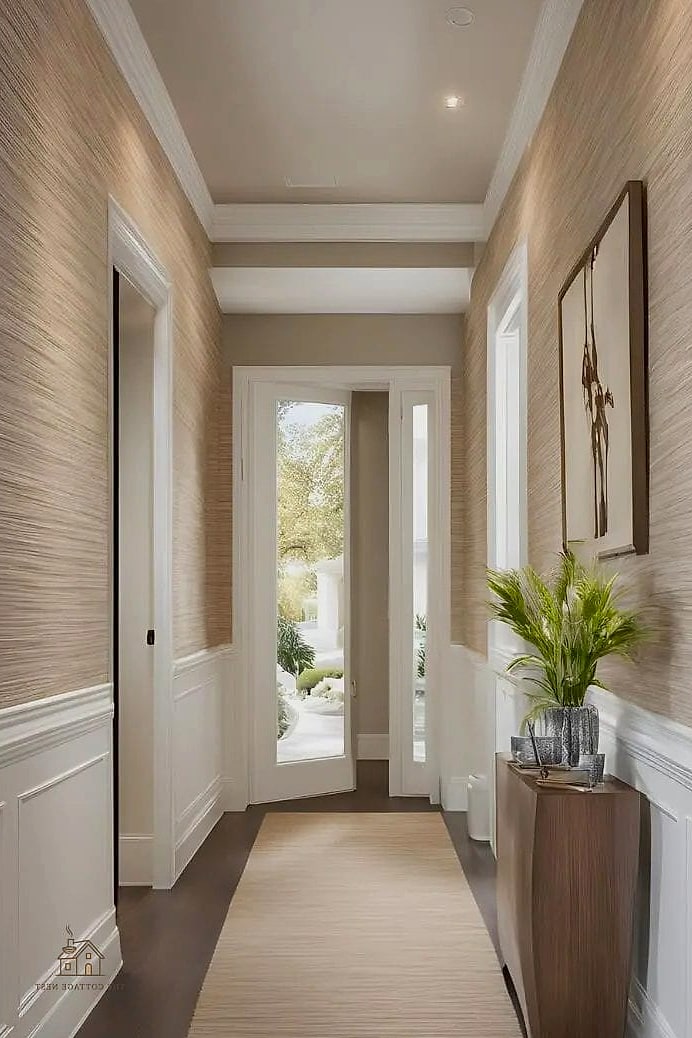 35 Stunning Entryway Accent Wall Ideas You'll Absolutely Love 22 Grasscloth Wallpaper