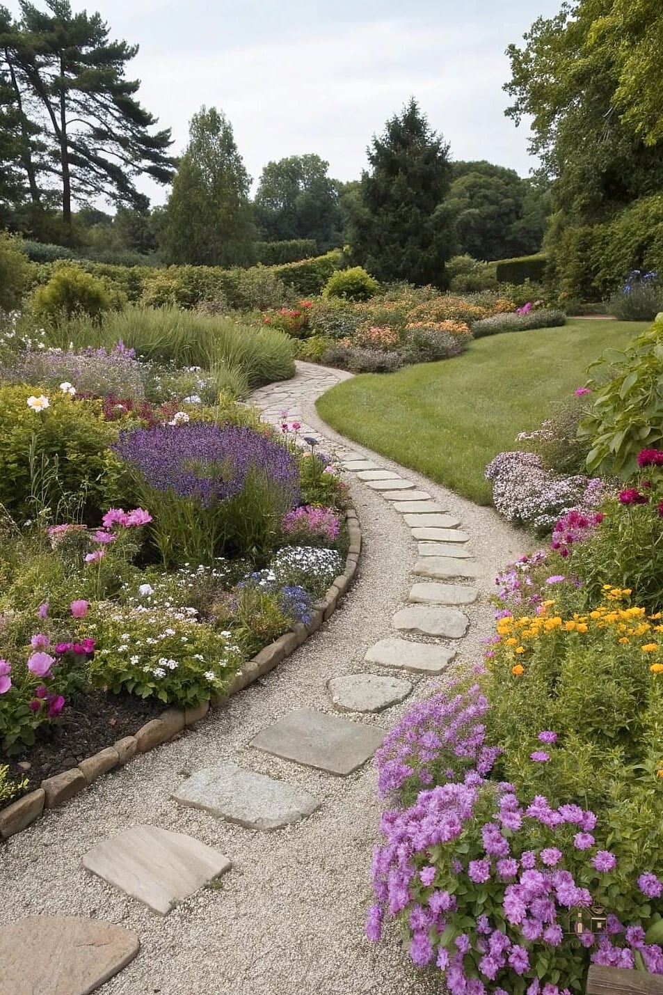 15 Chic Garden Decor Ideas for a Beautiful Home 6 A Gravel Path with Stepping Stones