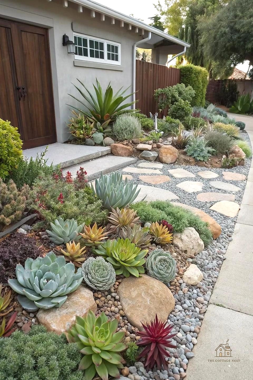 A Gravel and Succulent Front Yard
