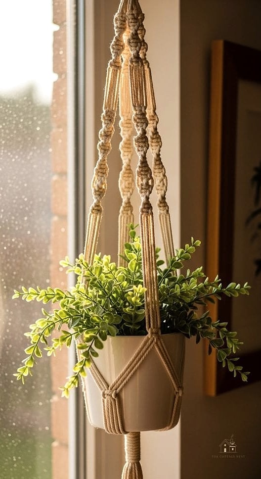 40 Dreamy Green Dorm Room Ideas to Try This Season 26 Green Macrame Plant Hanger