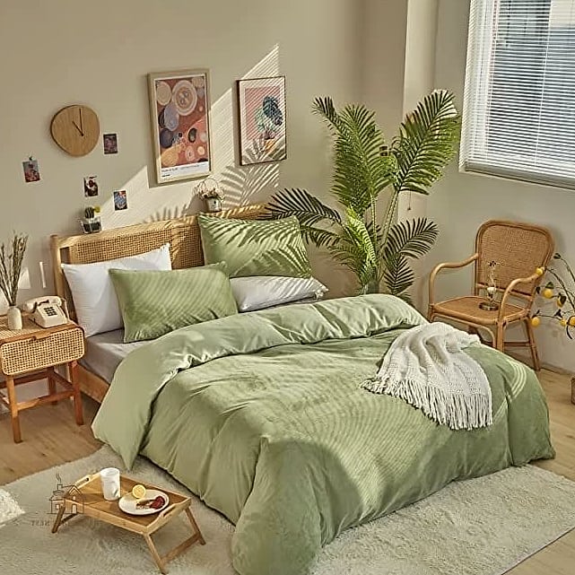 40 Dreamy Green Dorm Room Ideas to Try This Season 18 Green Velvet Throw Blanket