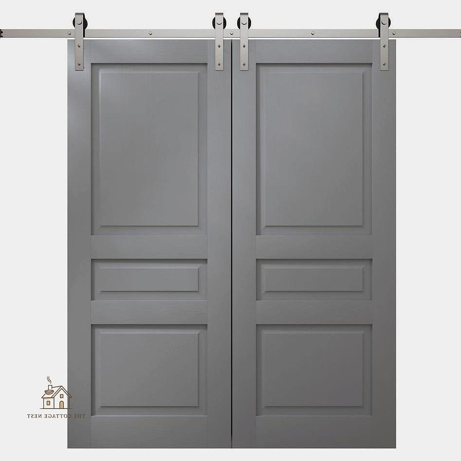 40 Clever Grey Dining Room Ideas for Every Style 39 Grey Barn Door Divider