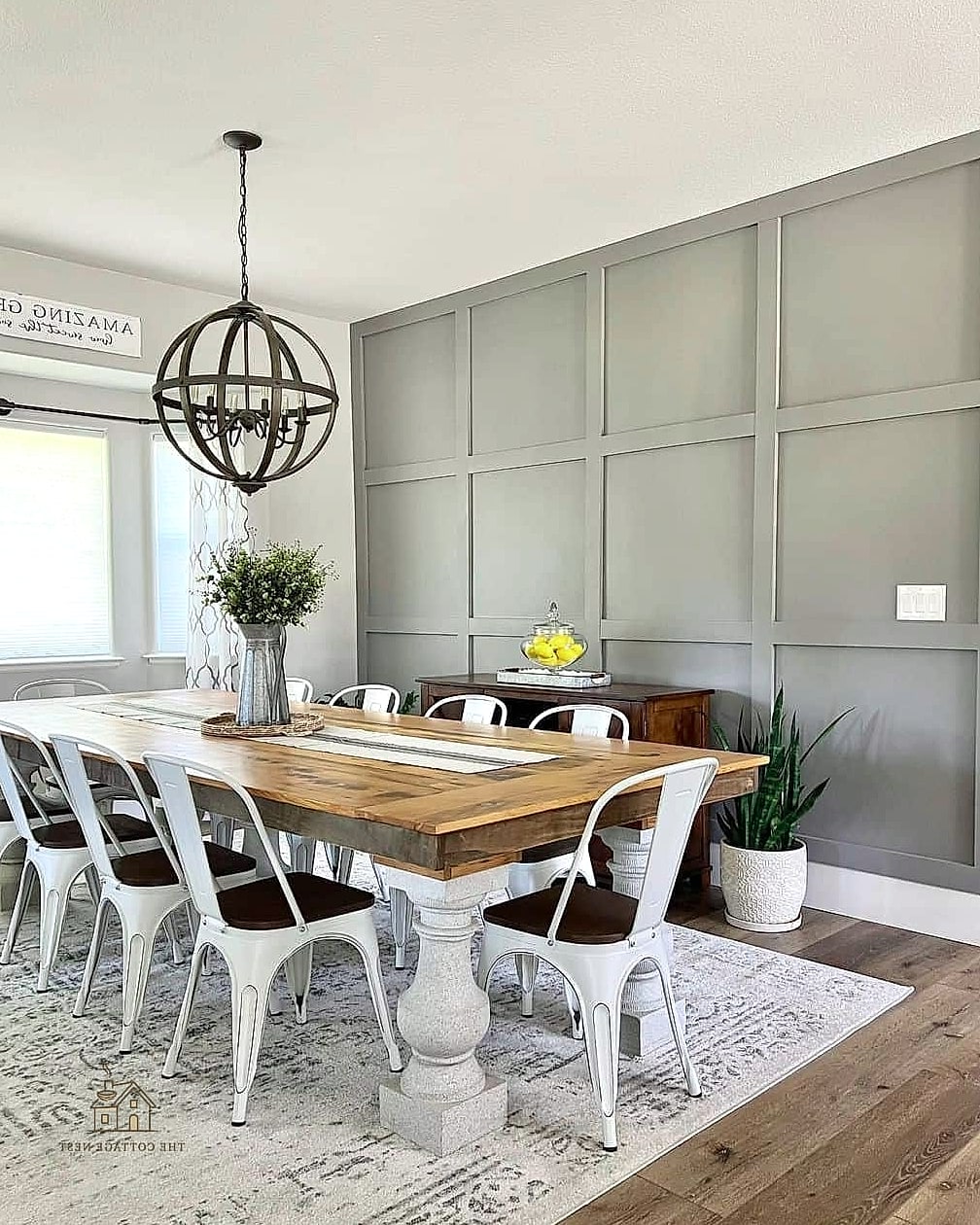 40 Clever Grey Dining Room Ideas for Every Style 9 Grey Board and Batten Accent Wall