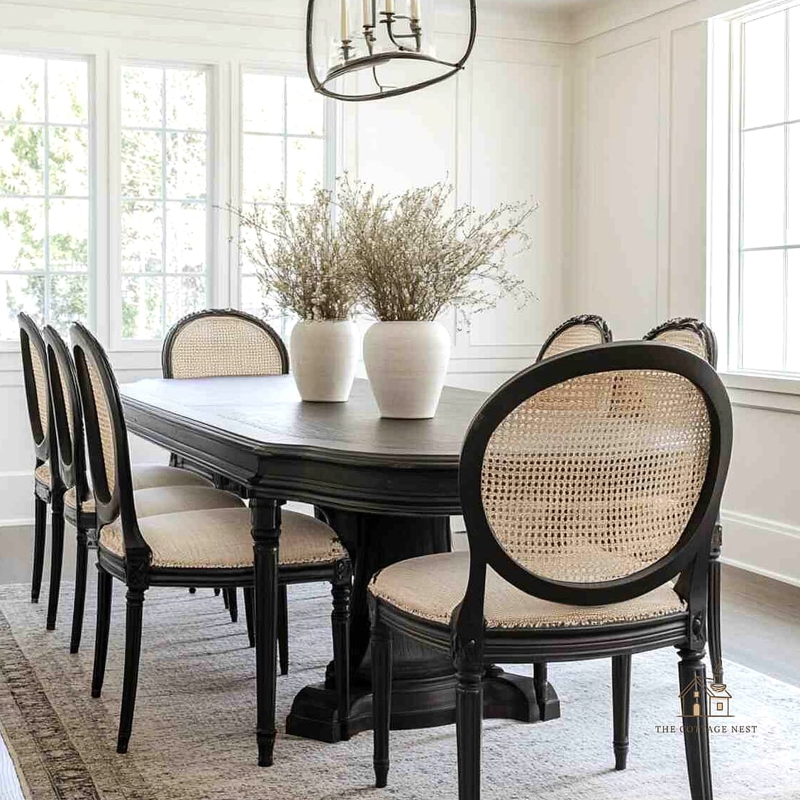 40 Clever Grey Dining Room Ideas for Every Style 32 Grey Cane-Back Dining Chairs