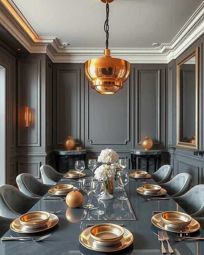 40 Clever Grey Dining Room Ideas for Every Style 40 Grey and Copper Accents