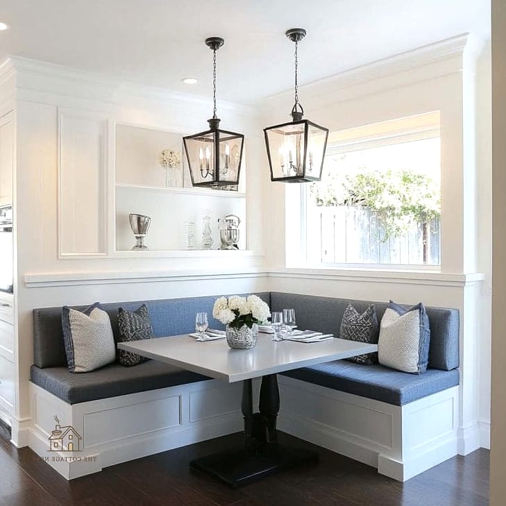 40 Clever Grey Dining Room Ideas for Every Style 38 Grey Dining Nook with Built-In Bench