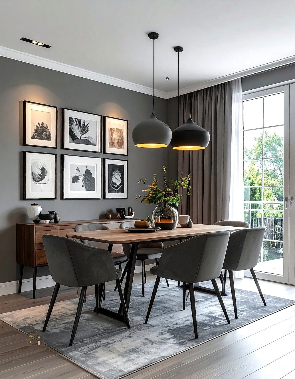40 Clever Grey Dining Room Ideas for Every Style 28 Grey Gallery Wall Backdrop