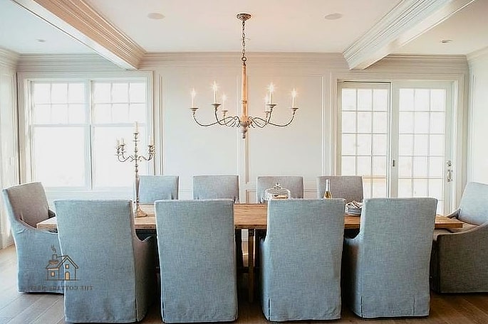 40 Clever Grey Dining Room Ideas for Every Style 41 Grey Slipcovered Dining Chairs