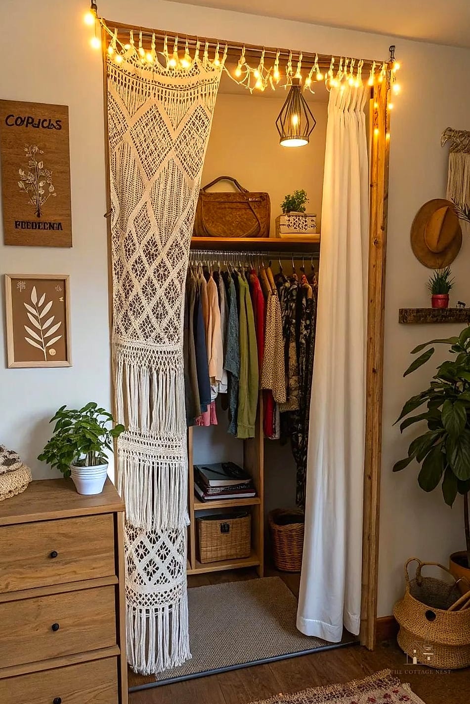 50 Dreamy No Closet Solutions Bedroom Small Spaces to Try This Season 31 Hanging Macrame or Woven Baskets