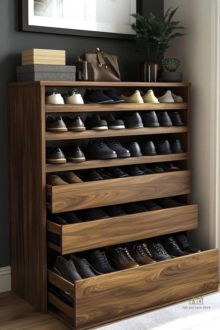 35 Chic Shoe Storage Ideas For Small Garages for a Beautiful Home 25 Hanging Mesh Shoe Bags