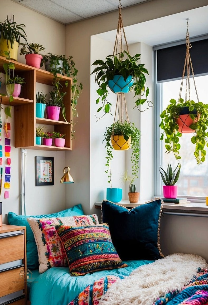 35 Brilliant Dorm Room Wall Decor to Copy Right Now 27 Hanging Plant Wall