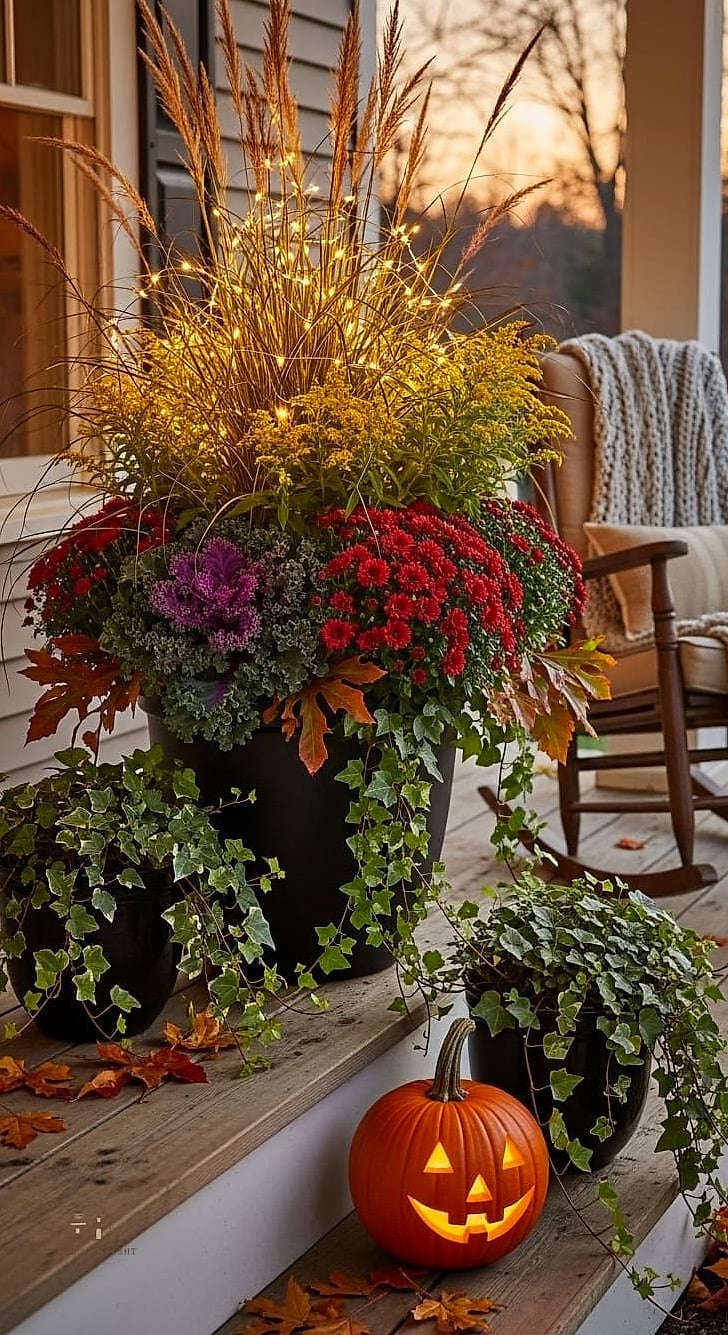 30 Cozy Fall Balcony Decor Apartment Worth Pinning 9 Hanging Planters with Trailing Greenery