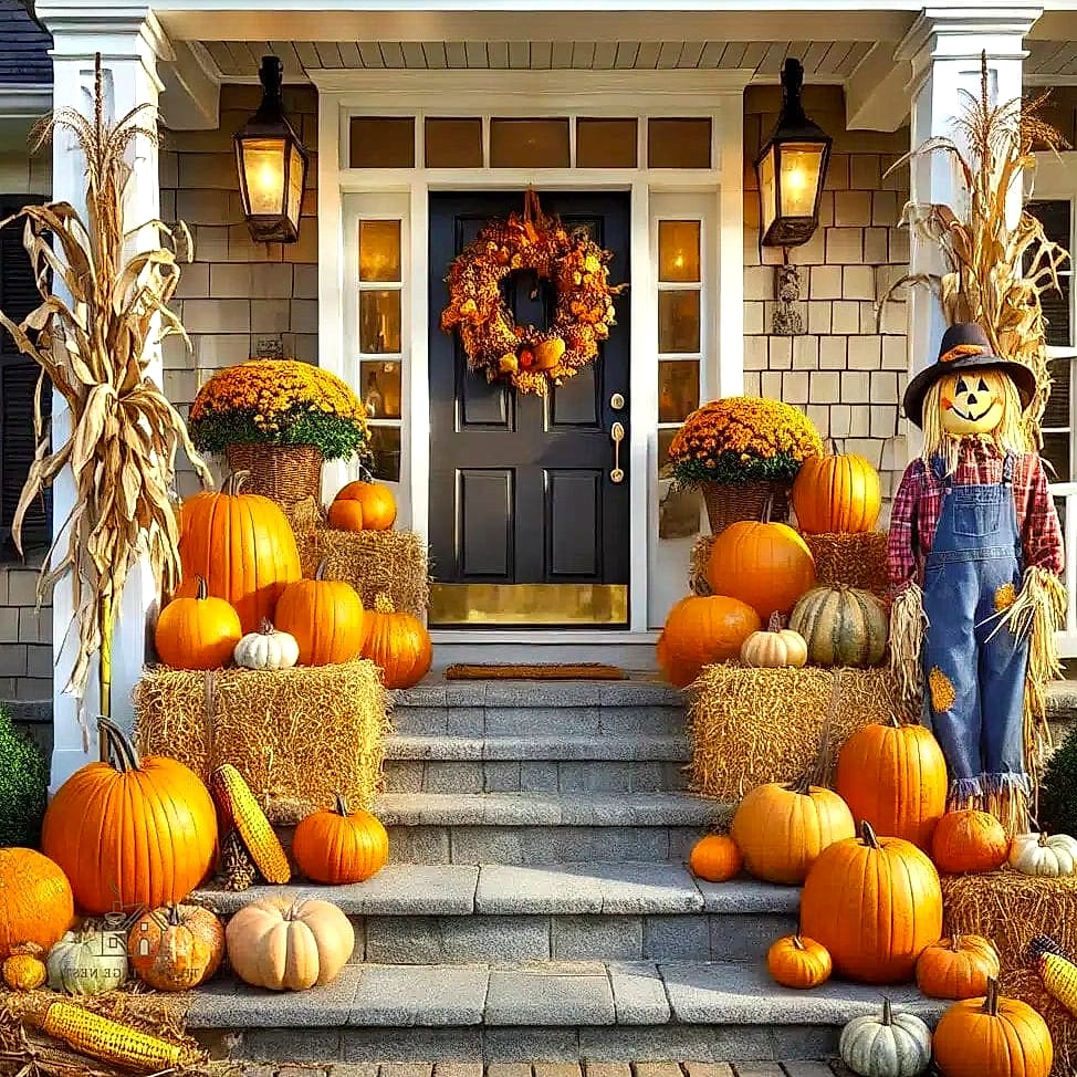 45 Gorgeous Fall Front Porch Decor Ideas That Are Totally Doable 34 A Harvest-Themed Sign