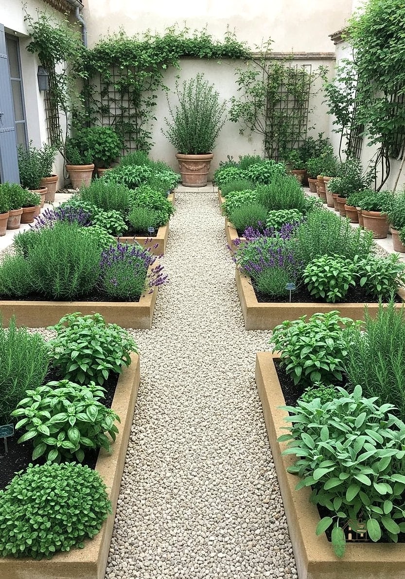 A Herb Garden in Repurposed Crates
