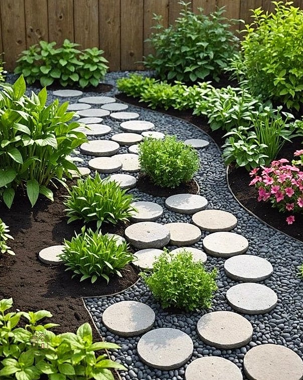 45 Chic Herb Garden Ideas for a Beautiful Home 36 Herb Garden Stepping Stone Border
