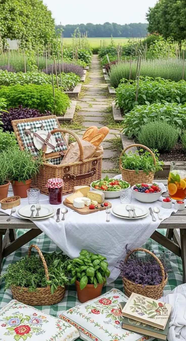 45 Chic Herb Garden Ideas for a Beautiful Home 47 Herb Garden Picnic Table Centerpiece