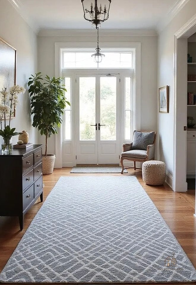 30 Clever Entryway Rug Ideas for Every Style 28 Herringbone Pattern Rug for Subtle Texture