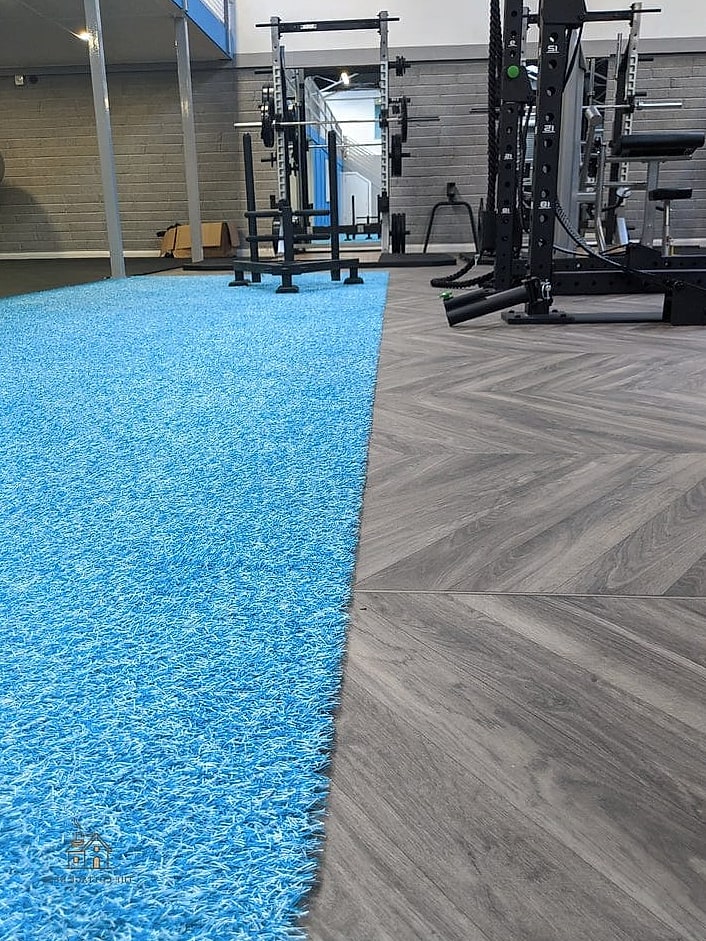 50 Beautiful Garage Gym Ideas to Transform Your Space 45 Herringbone Rubber Tile Pattern