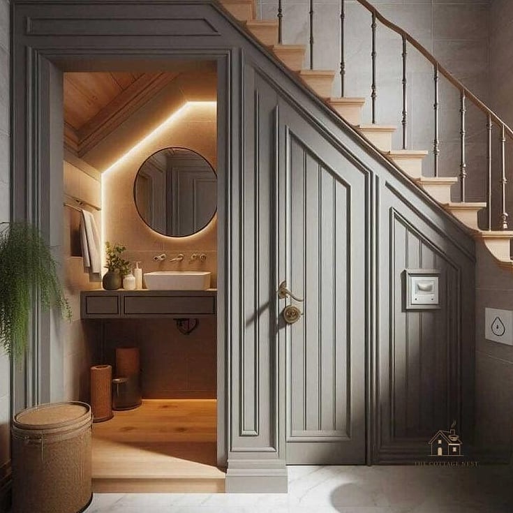 25 Gorgeous Under Stairs Ideas That Are Totally Doable 3 A Hidden Powder Room