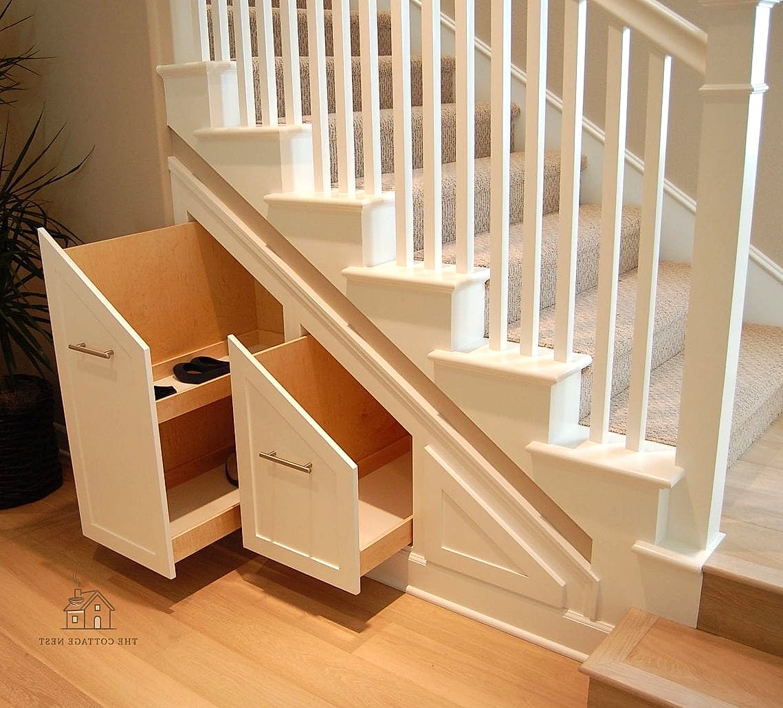 Hidden Storage Behind Stair Risers