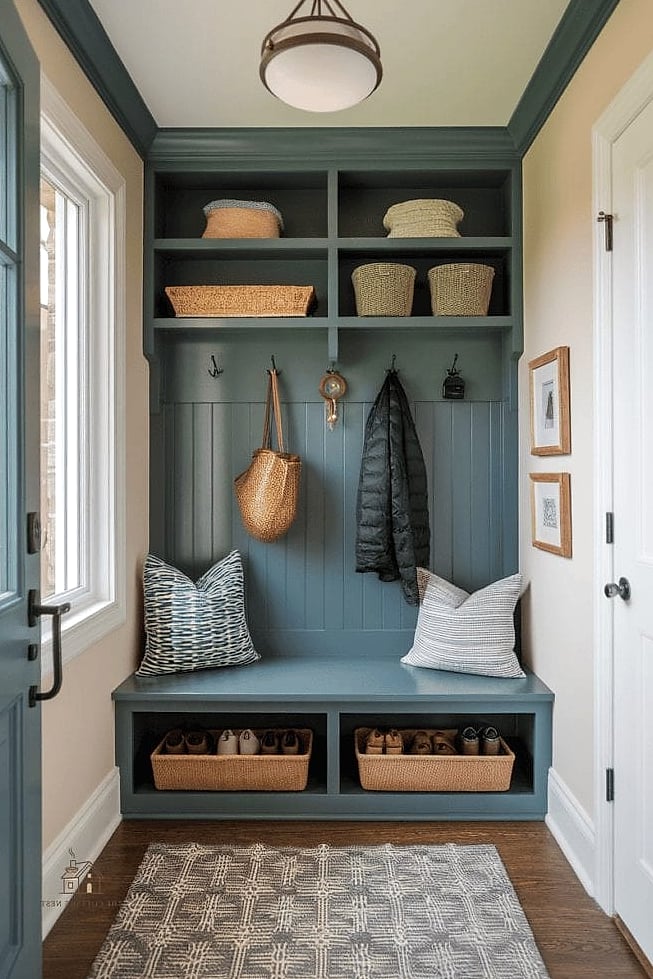35 Creative Narrow Entryway Ideas That Will Inspire You 27 Hidden Storage Bench With Cushion