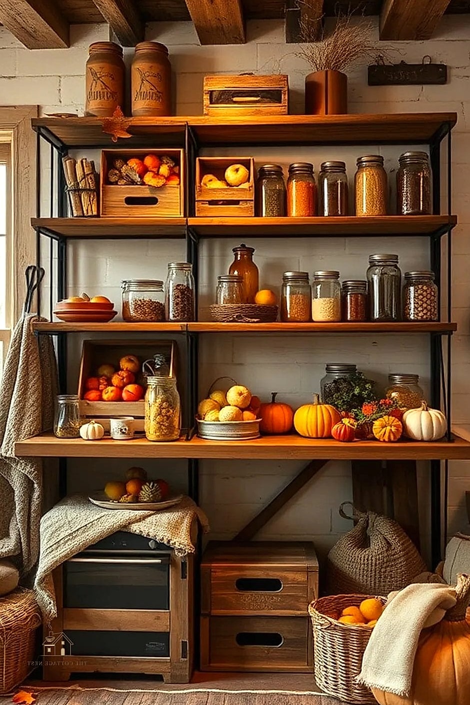 30 Stunning Fall Kitchen Decor Ideas That'll Make You Want to Cook All Season 30 Hidden Storage with Woven Bins