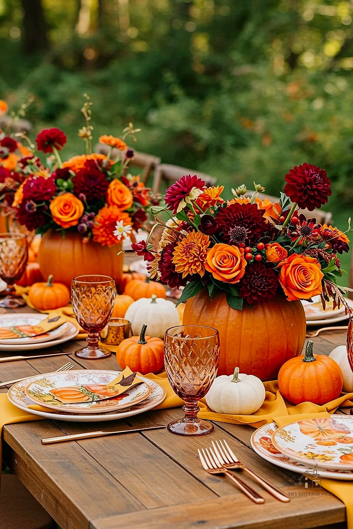 15 Brilliant Fall Outdoor Planter Ideas to Copy Right Now 8 Hollowed-Out Pumpkins as Mini Planters
