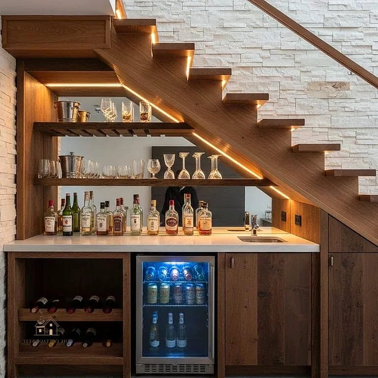 25 Gorgeous Under Stairs Ideas That Are Totally Doable 15 A Home Bar Setup