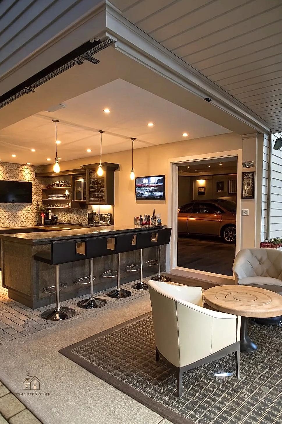 40 Clever Garage Conversion Ideas for Every Style 18 Home Bar With Rustic Charm