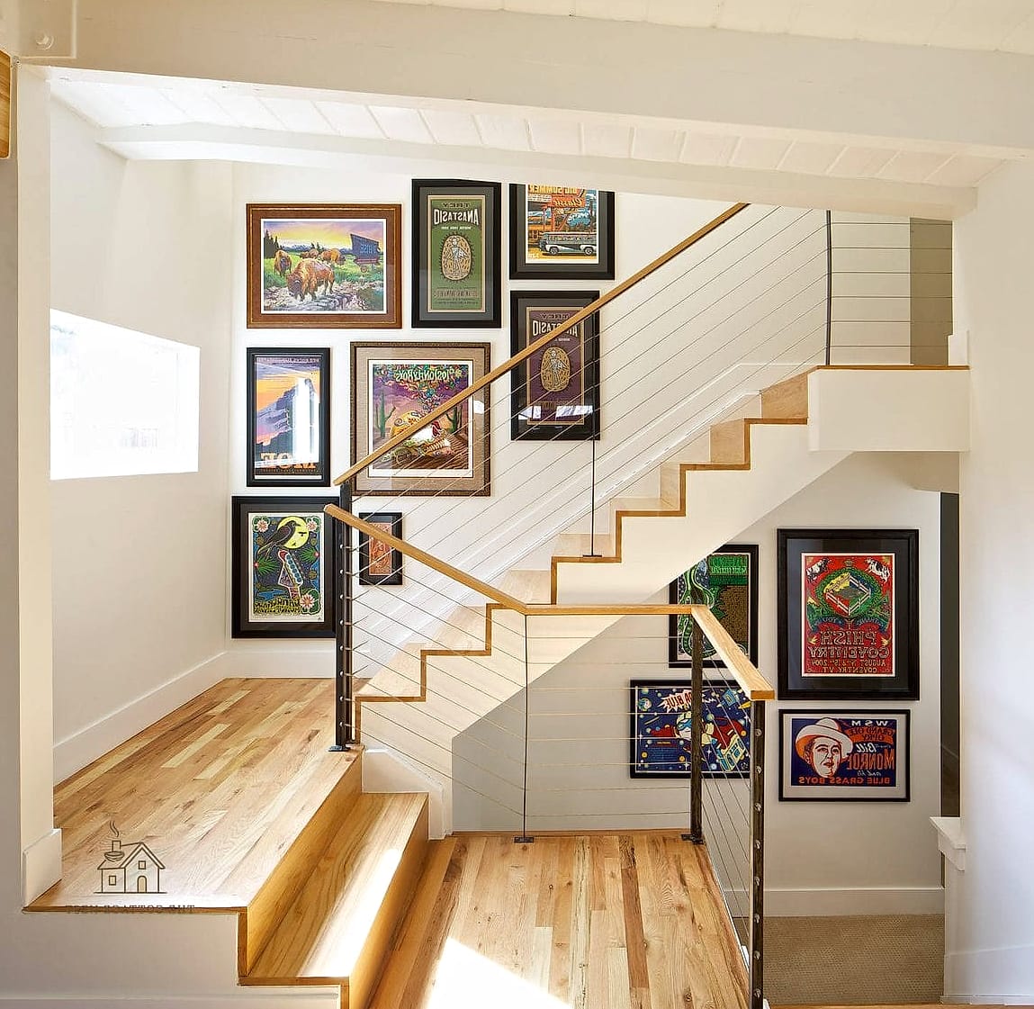 50 Clever Stairs Wall Decor Ideas for Every Style 40 Illustrated House Portrait