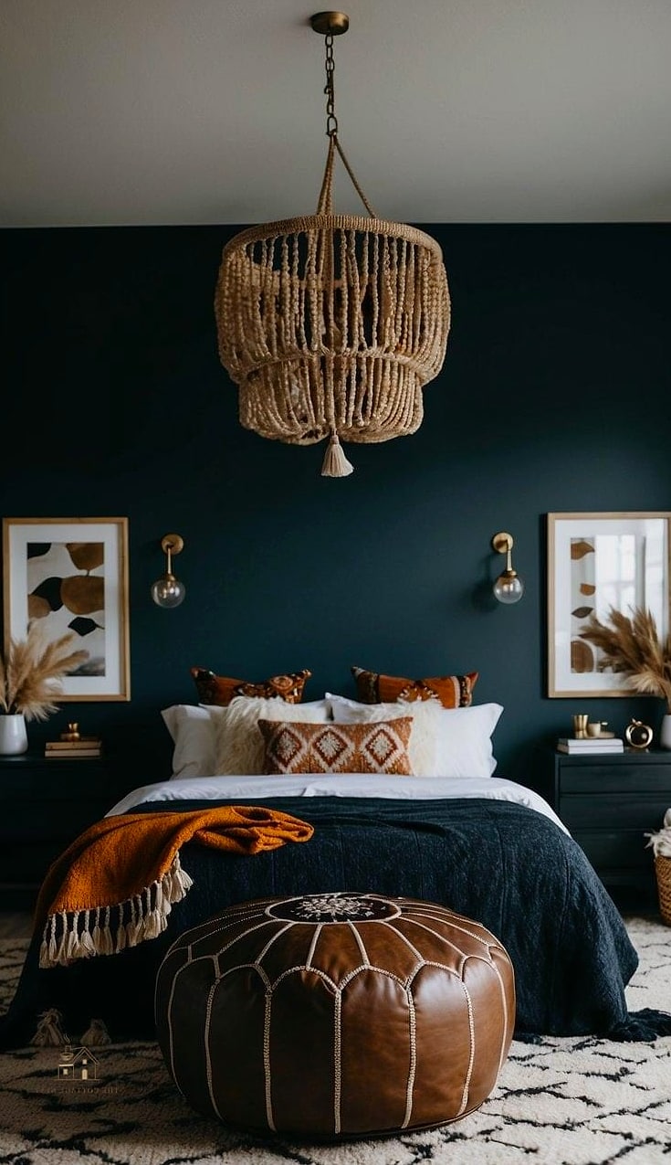 45 Dreamy Boho Bedroom Ideas That Feel Like a Retreat 42 Incorporate Leather Accents