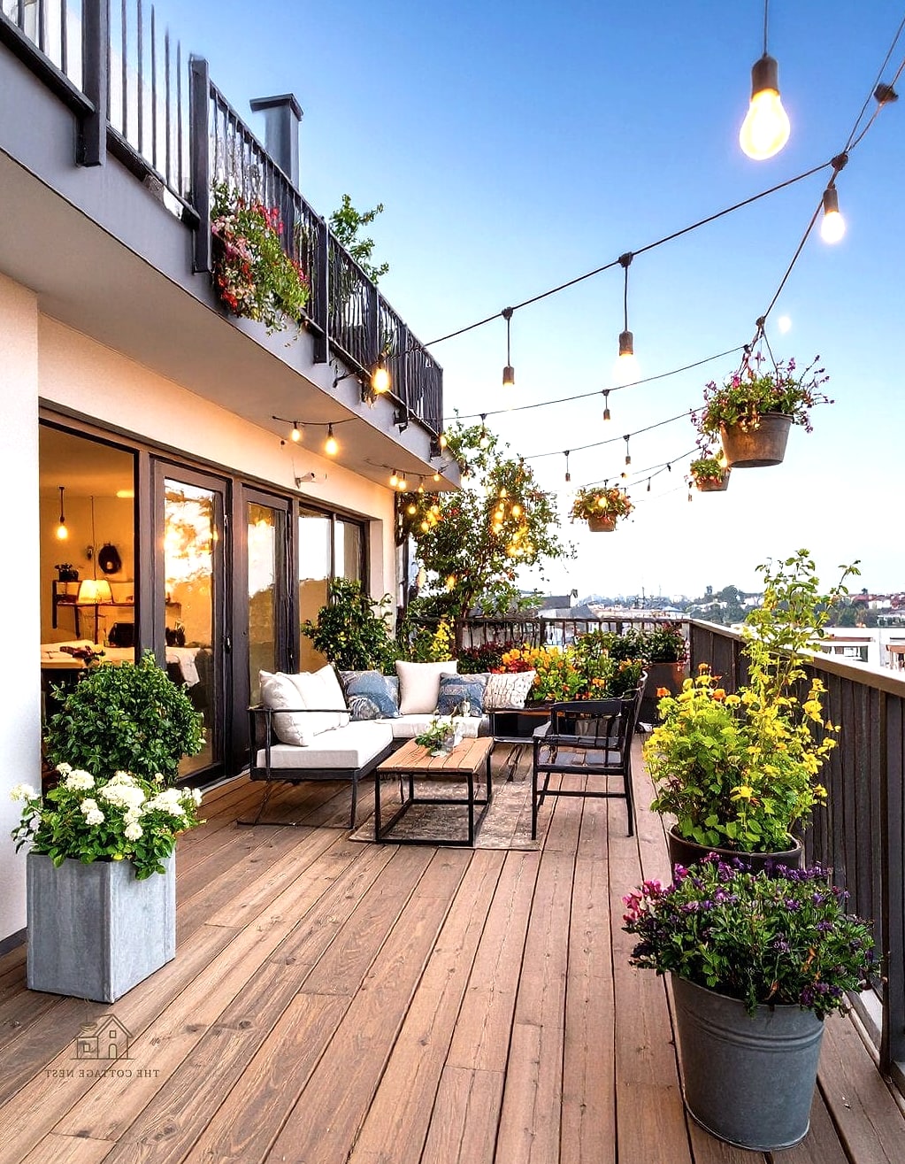 Industrial Balcony with Metal Accents