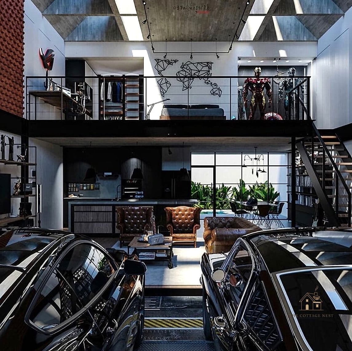 50 Clever Garage Man Cave Ideas for Every Style 19 Industrial Loft Style
