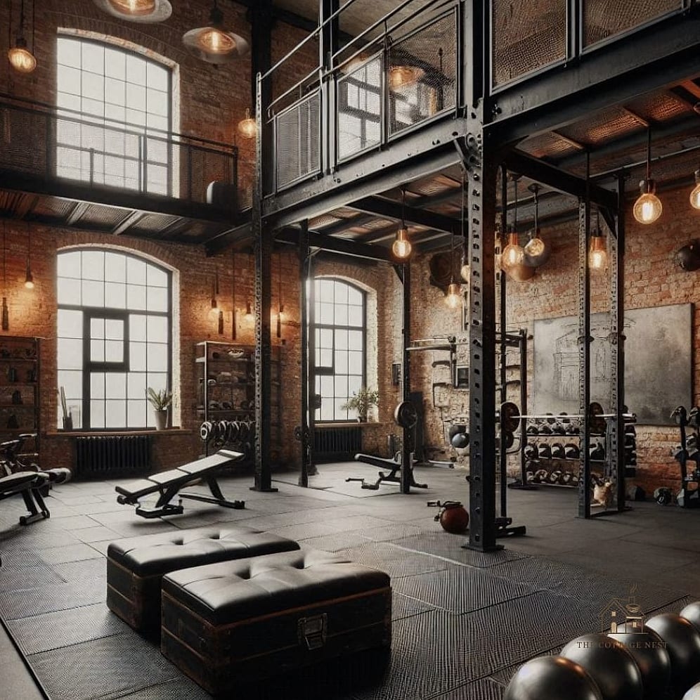 50 Beautiful Garage Gym Ideas to Transform Your Space 8 Industrial Pipe Shelving