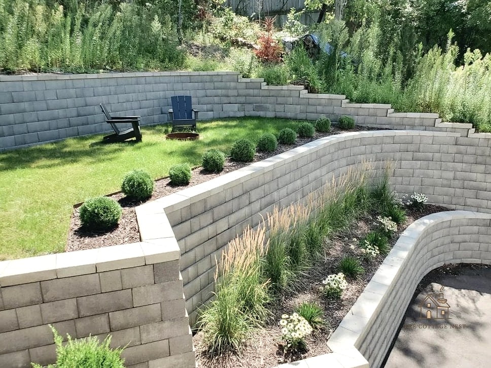 30 Beautiful Retaining Wall Ideas to Transform Your Space 14 Interlocking Concrete Retaining Wall Blocks