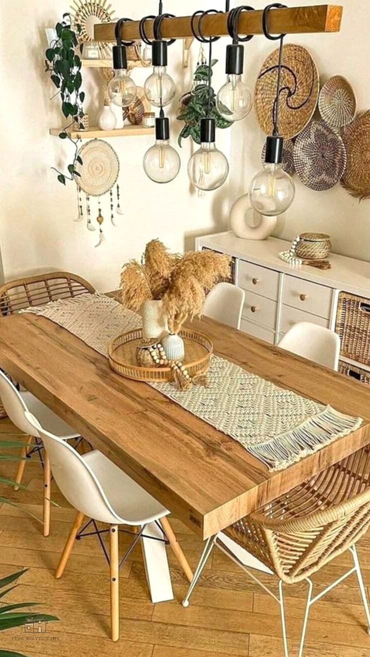 40 Cozy Boho Dining Room Decor Ideas Worth Pinning 29 Jute Pendant Light Shades