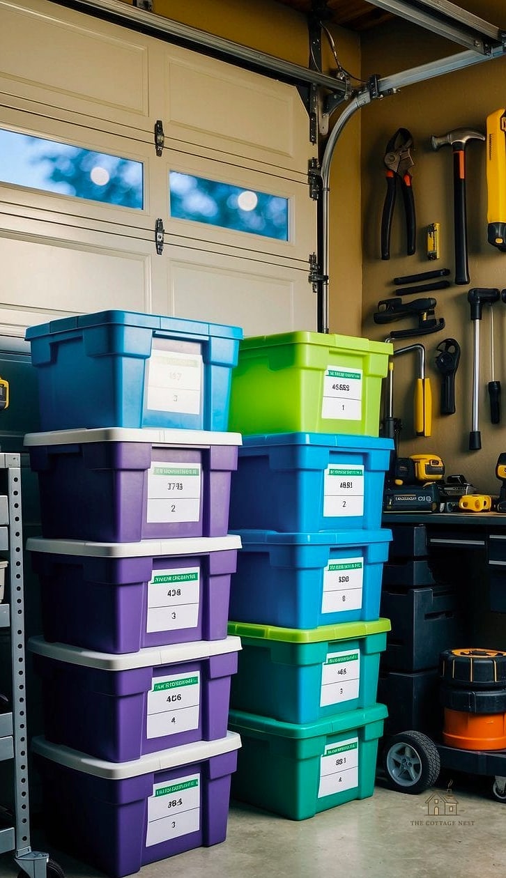 30 Amazing Budget Friendly Garage Organization And Storage Ideas on a Budget 19 Labeled Bin Wall System