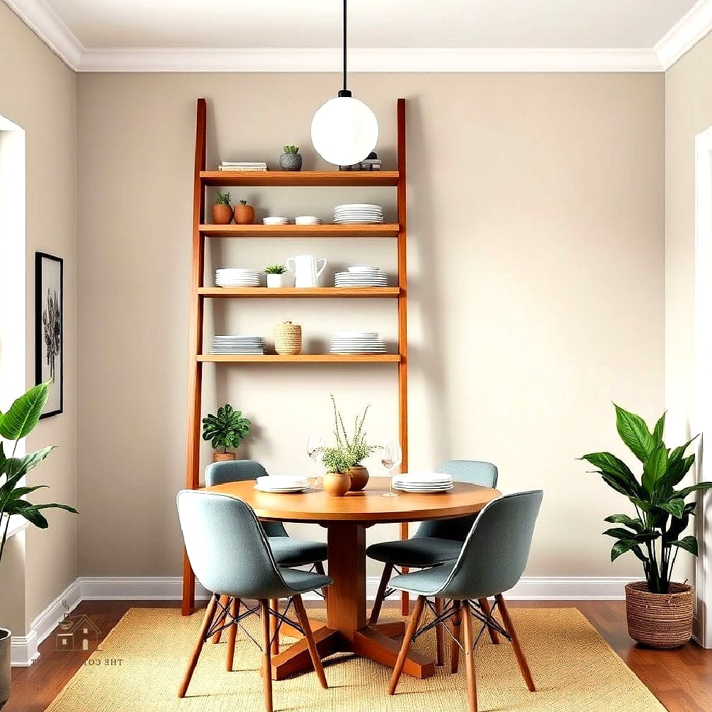 50 Amazing Dining Room Built In Ideas on a Budget 18 Ladder Shelf Styled as a Built-In